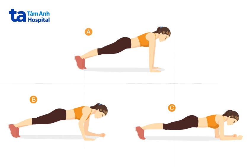 plank up and down giúp giảm mỡ toàn thân