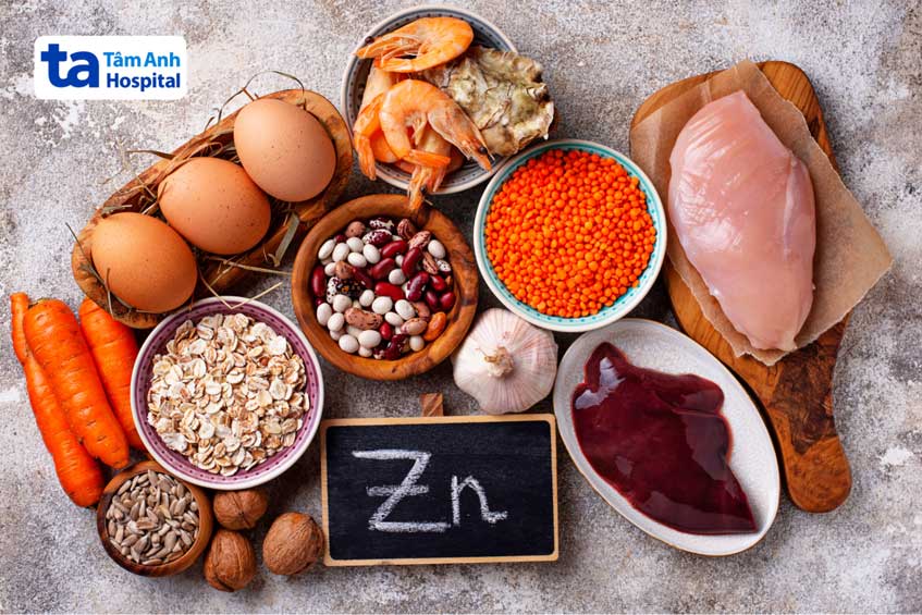 thực phẩm giàu kẽm góp phần cải thiện tình trạng
