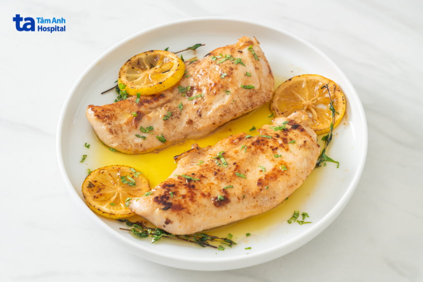 ăn ức gà có tăng cân không, Ức gà nướng chanh tỏi