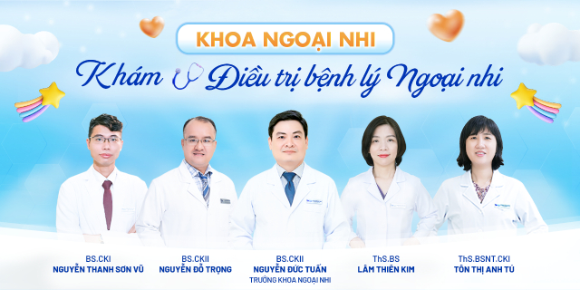 banner khám điều trị bệnh lý ngoại nhi mb