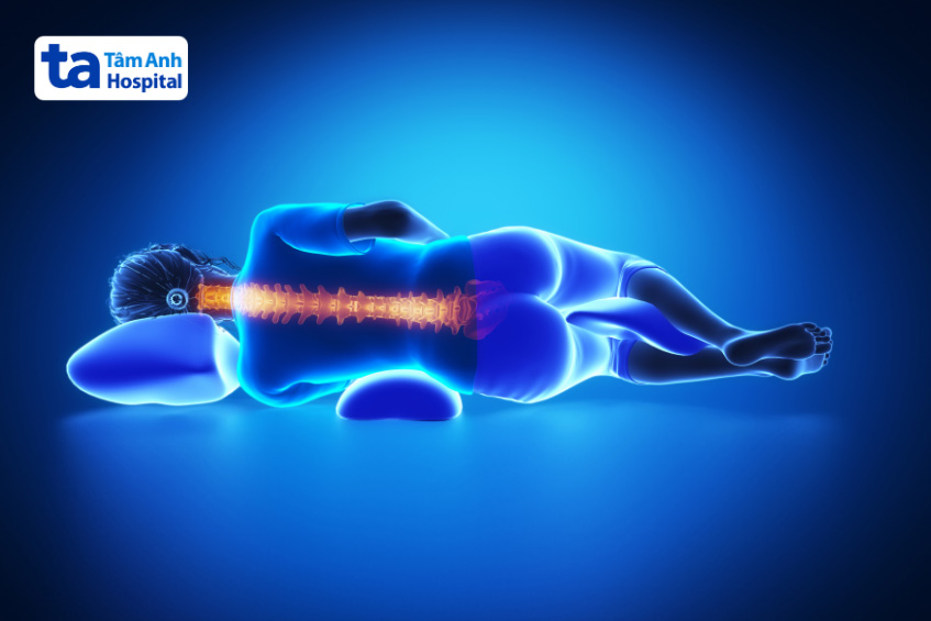 Nằm nghiêng 1 bên giảm đau cổ