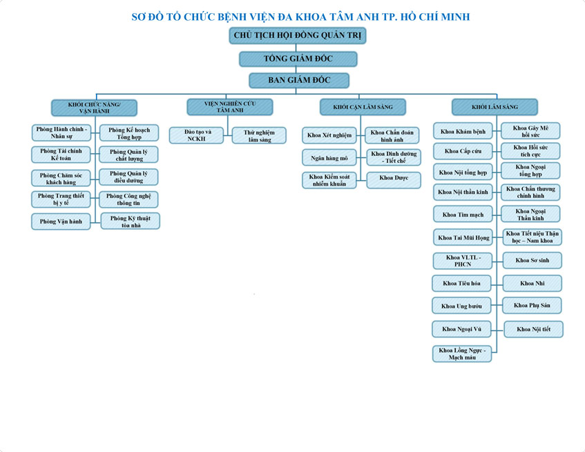 sơ đồ tổ chức bệnh viện đa khoa tâm anh tphcm