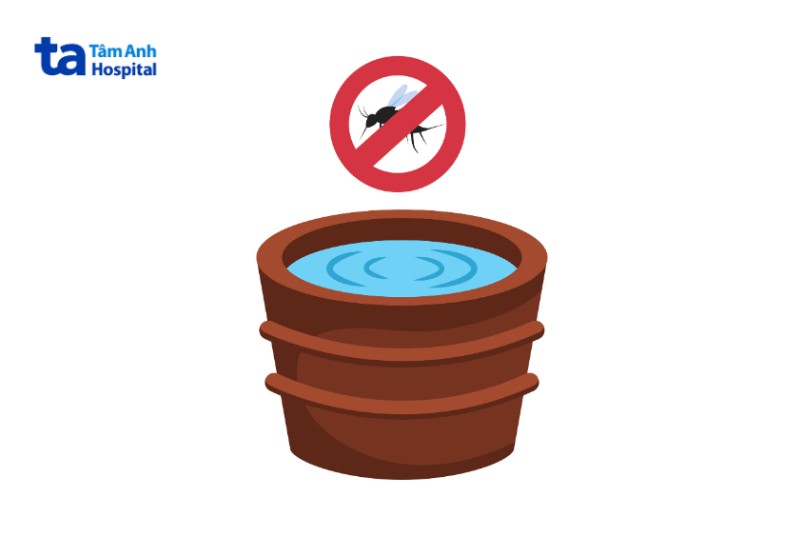 hạn chế để nước lâu để muỗi sinh sản