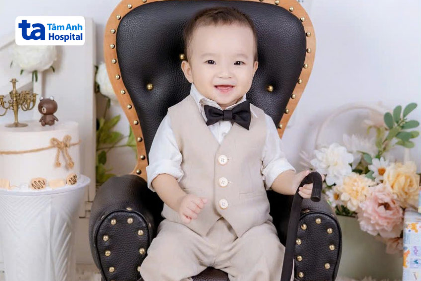 Bé Gia Phúc, con trai của vợ chồng chị Hường chào đời khỏe mạnh nhờ phương pháp IVF tại Trung tâm IVF Tâm Anh TP.HCM