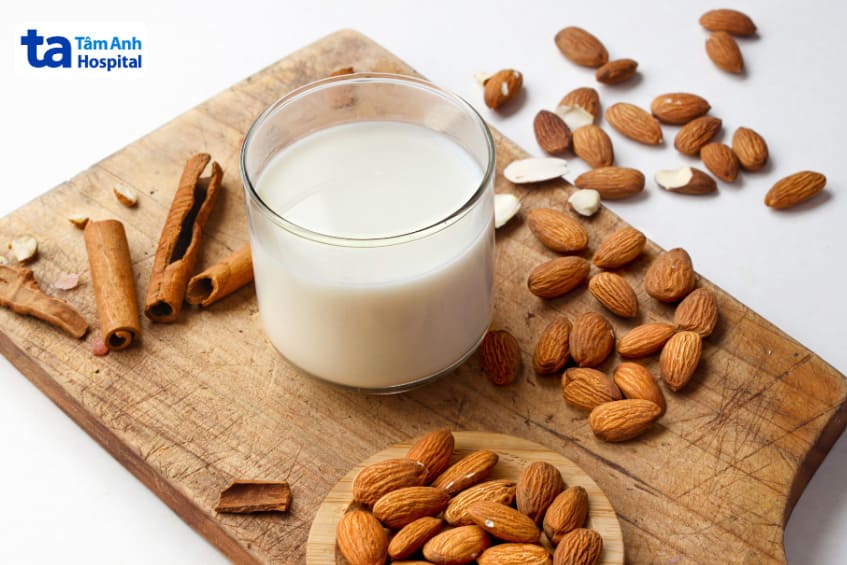 sữa hạnh nhân giàu tryptophan