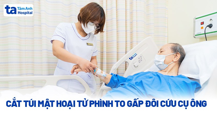 cắt túi mật hoại tử phình to