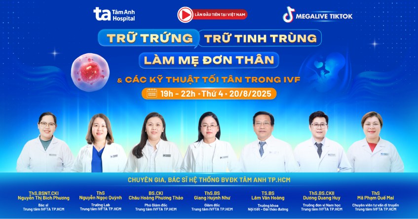 MEGALIVE Tư vấn sức khỏe sinh sản: Trữ trứng, trữ tinh trùng, làm mẹ đơn thân & Các kỹ thuật tối tân trong IVF