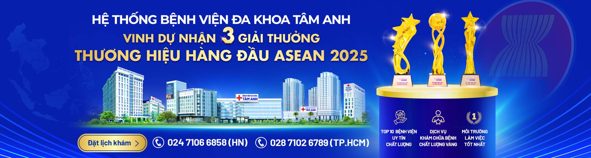 banner tâm anh nhận 3 giải thưởng hàng đầu asean 2025