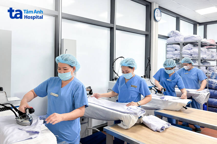 đồ vải được ủi và gấp gọn