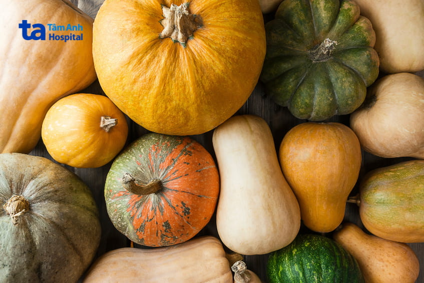 Nhiều loại bí đỏ tươi đa dạng, thực phẩm giàu dưỡng chất tốt cho bà bầu