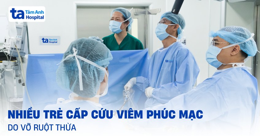 Nhiều trẻ cấp cứu viêm phúc mạc do vỡ ruột thừa