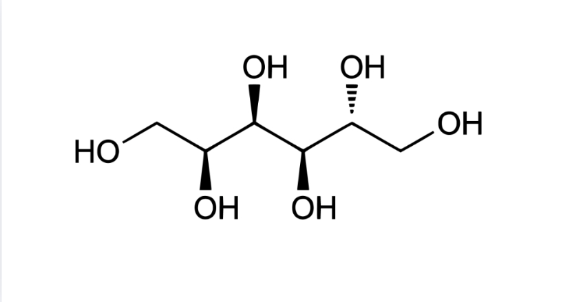 Công thức cấu tạo phân tử của sorbitol với các nhóm hydroxyl rõ ràng