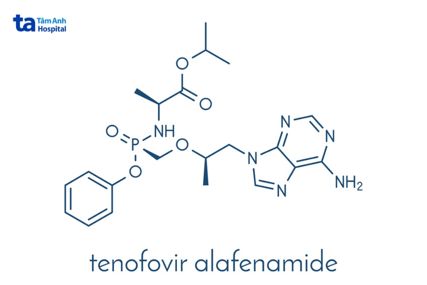 Cấu trúc phân tử Tenofovir Alafenamide trong mô hình hóa học