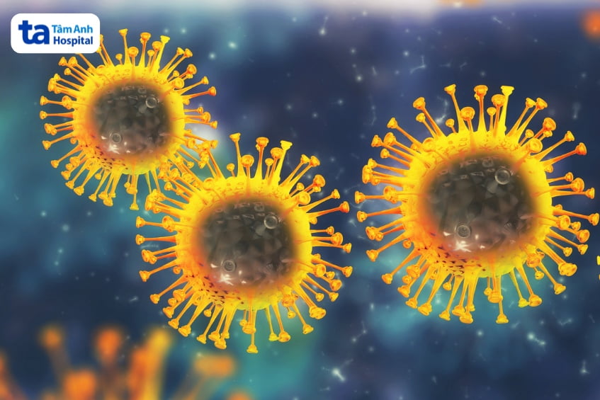 Hình minh họa virus HIV dạng 3D liên quan đến điều trị bằng Tenofovir