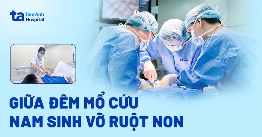 Giữa đêm mổ cứu nam sinh vỡ ruột non