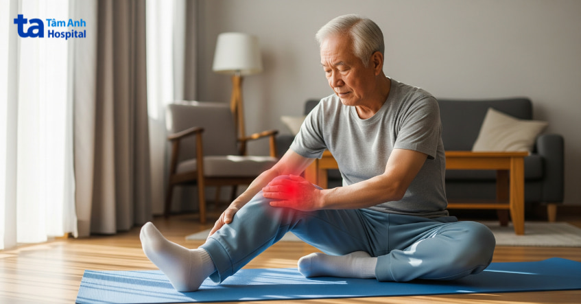 Người cao tuổi đau đầu gối, biểu hiện viêm khớp cần dùng diclofenac