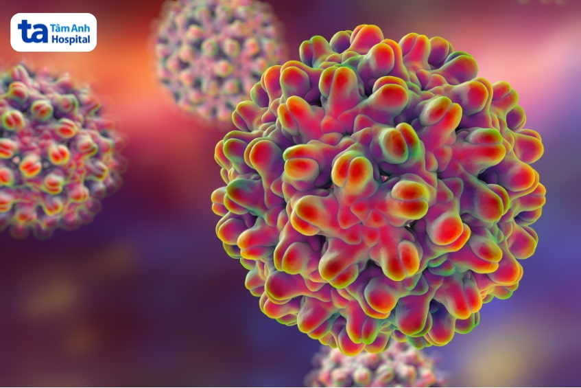 Hình ảnh mô phỏng virus viêm gan B trong môi trường 3D sắc nét