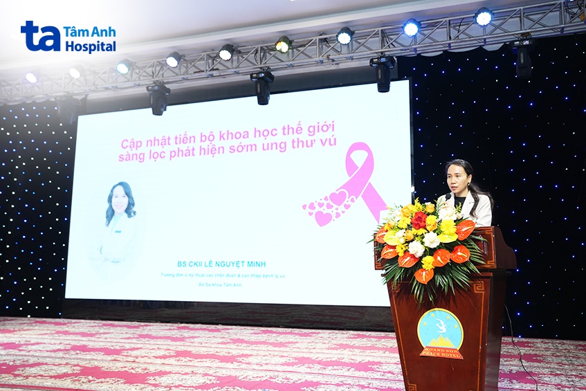 bs.ckii lê nguyệt minh trình bày chuyên môn về tầm soát và phát hiện sớm ung thư vú tại bvđk tâm anh hà nội