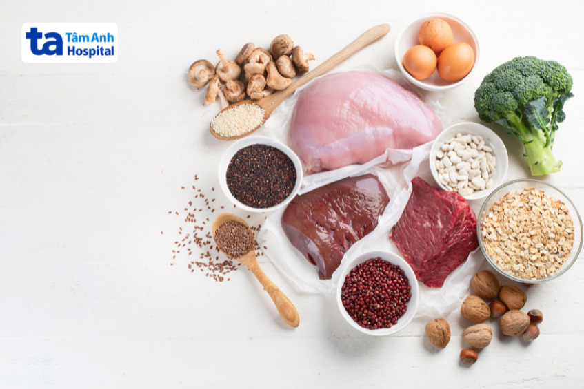 chế độ dinh dưỡng giàu sắt, vitamin a