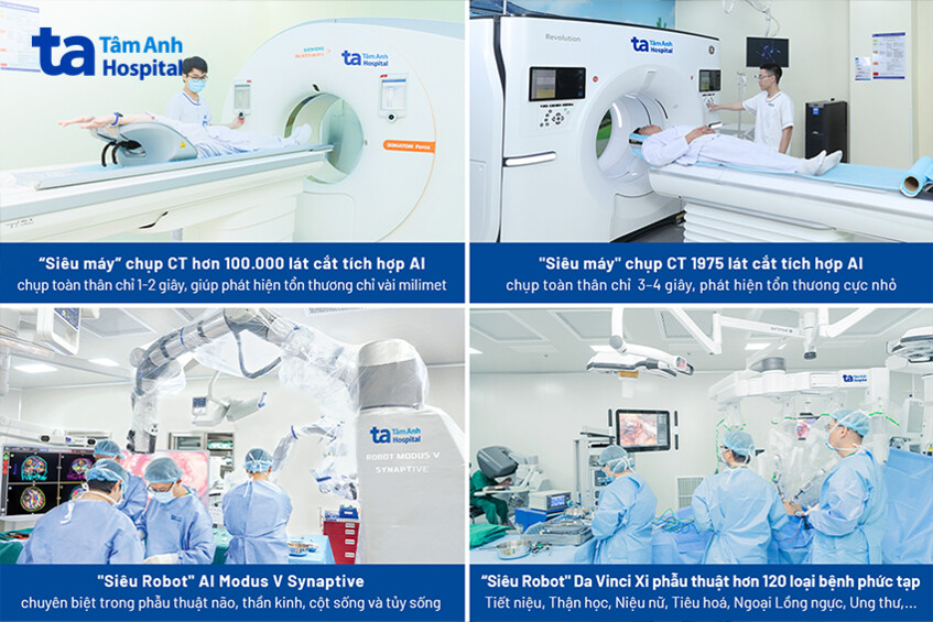 hệ thống máy móc công nghệ cao tại tâm anh