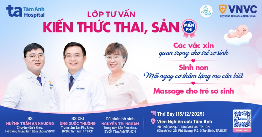 Lớp học tiền sản 20, 9h00 – 11h00 Thứ 7 (13/12/2025)