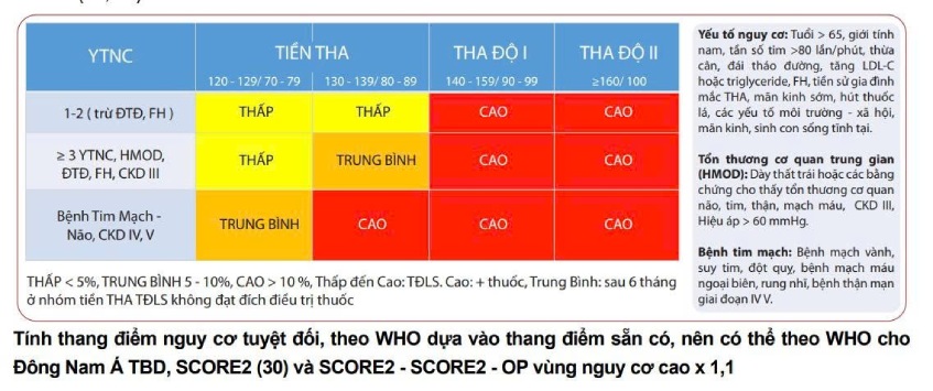 tính thang điểm nguy cơ huyết áp theo WHO