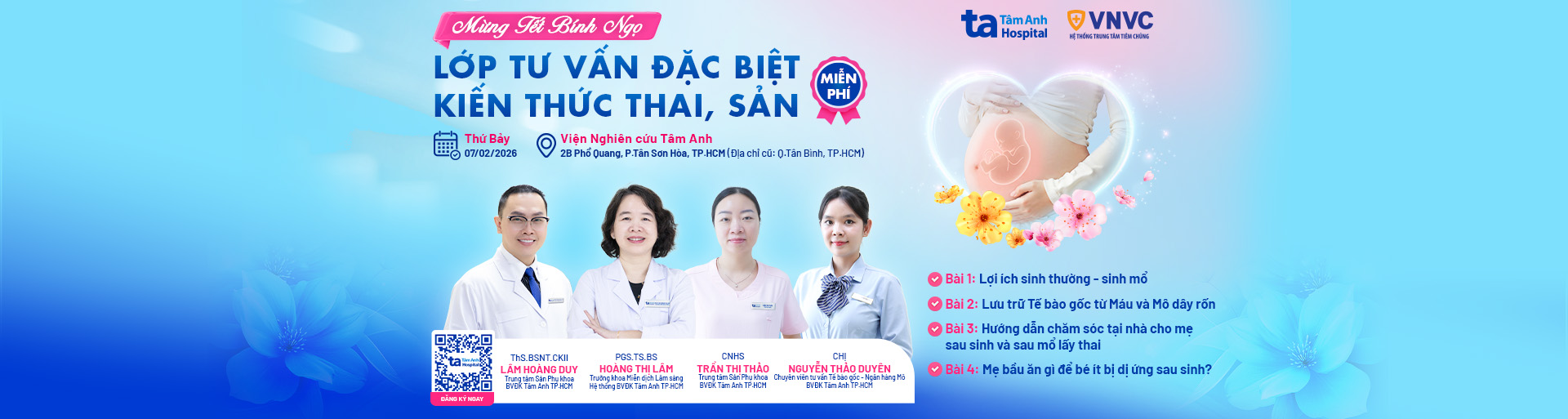 Banner lớp tư vấn đặc biệt kiến thức thai sản