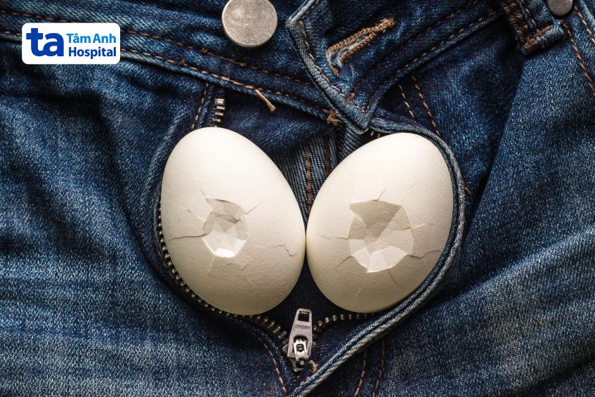 Ngoại lực tác động có thể gây chấn thương bìu, biểu hiện qua triệu chứng bìu sưng to, đổi màu da bìu kèm đau đột ngột