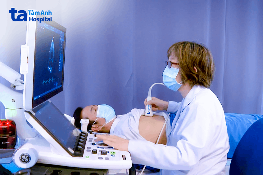 Siêu âm giúp phát hiện tình trạng gan nhiễm mỡ, vôi hóa gan. Ảnh: Bệnh viện Đa khoa Tâm Anh