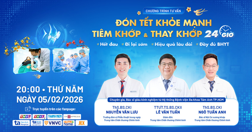 Tư vấn trực tuyến: “Đón Tết khỏe mạnh – Tiêm khớp & Thay khớp 24 giờ”