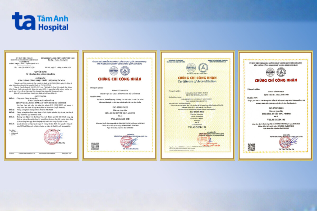 các giấy chứng nhận tâm anh nhận được