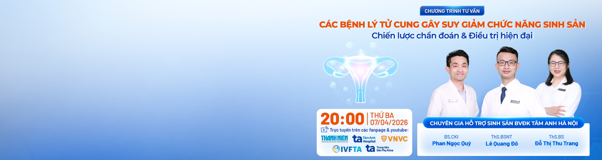 banner live bệnh lý tử cung suy giảm chức năng sinh sản ck