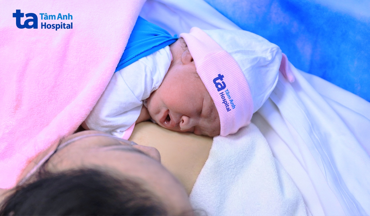 Con gái của chị My được da kề da với mẹ ngay khi chào đời
