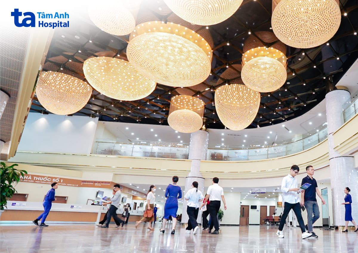không gian hiện đại và sang trọng của Trung tâm Khám chữa bệnh Đa khoa Tâm Anh Cầu Giấy