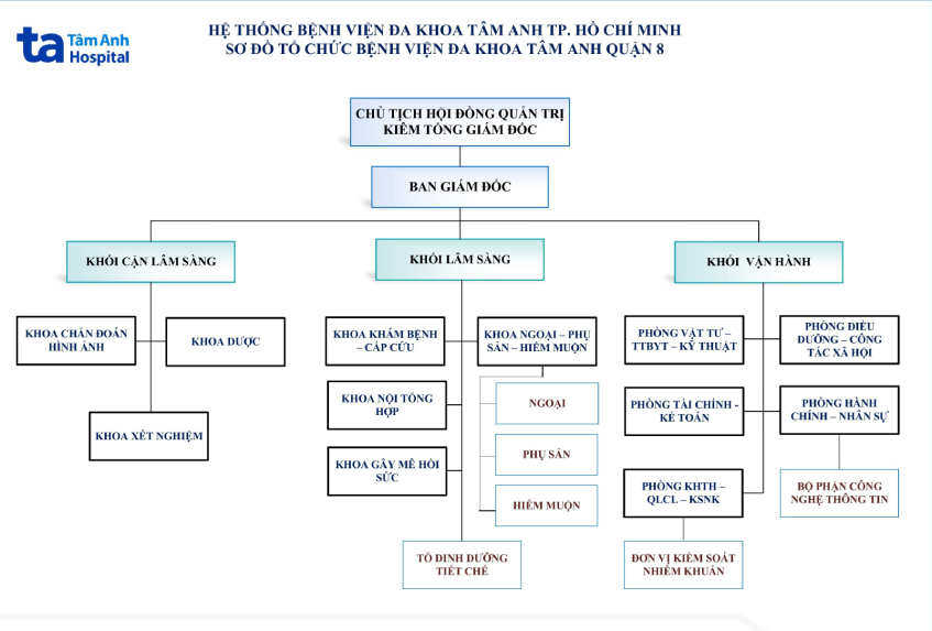 sơ đồ tổ chức bệnh viện đa khoa tâm anh quận 8 