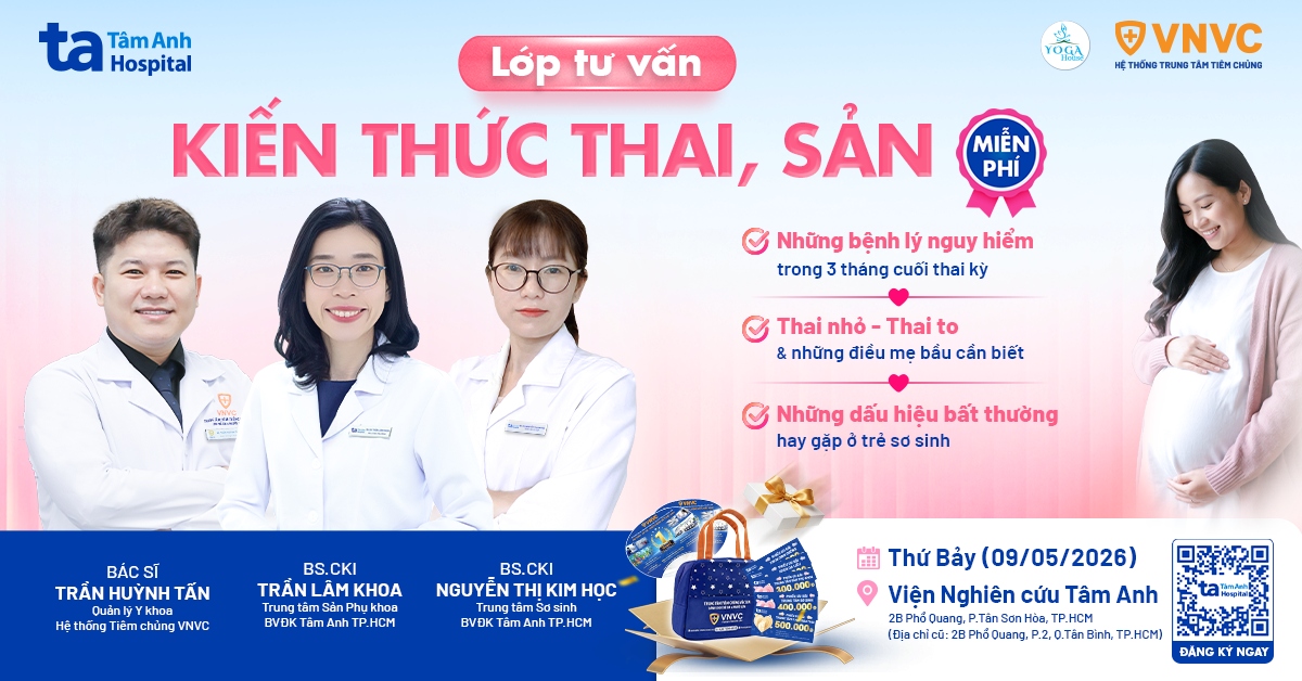 Lớp học tiền sản số 08, BVĐK Tâm Anh TP.HCM ngày 09/5/2026