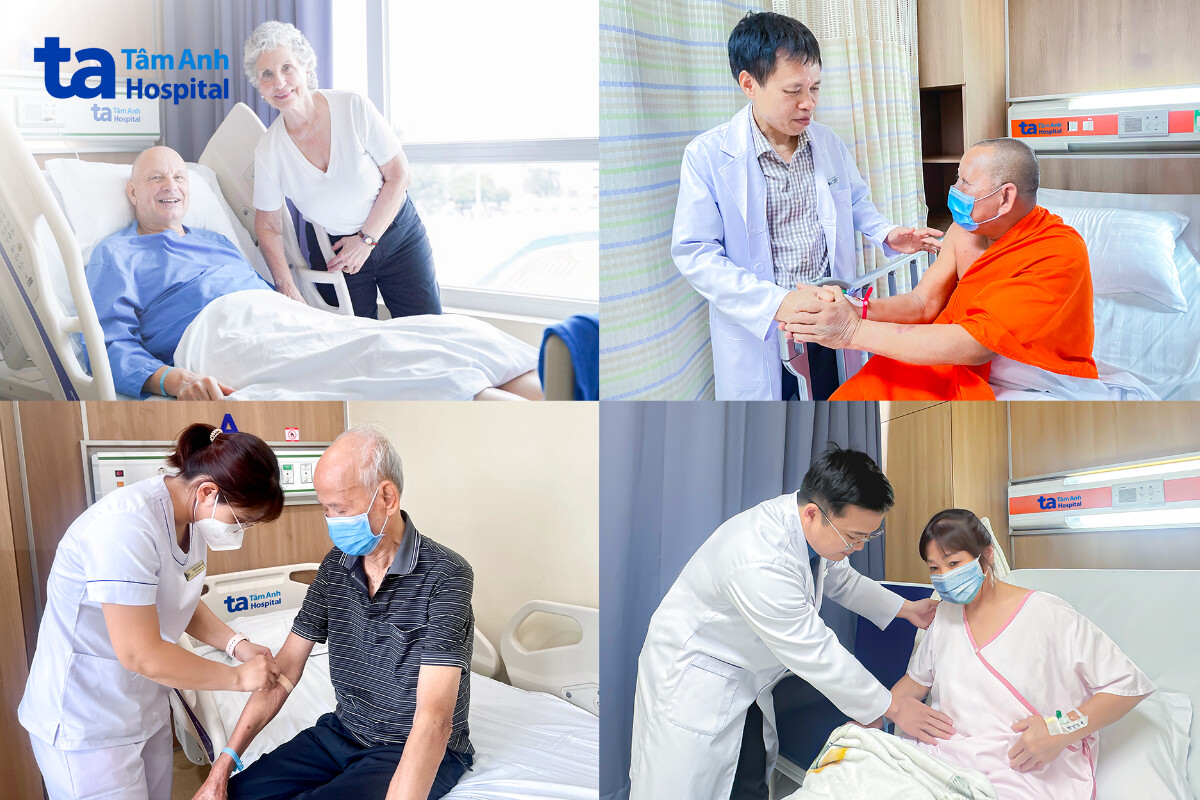 Bác sĩ Tâm Anh thăm khám và chăm sóc người bệnh nội trú