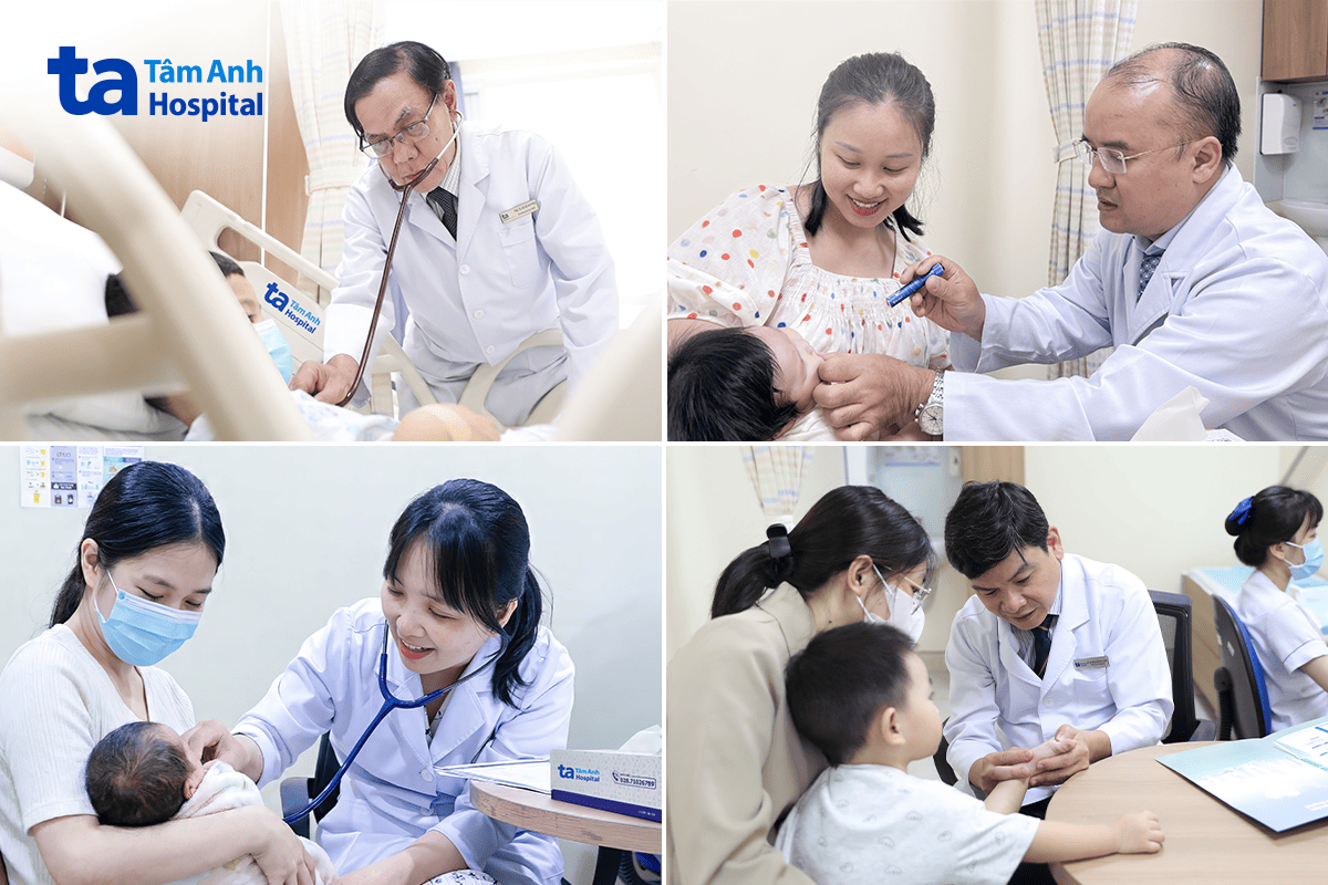 Trẻ được thăm khám và chăm sóc toàn diện với đội ngũ bác sĩ Nhi, Ngoại Nhi giàu kinh nghiệm tại BVĐK Tâm Anh