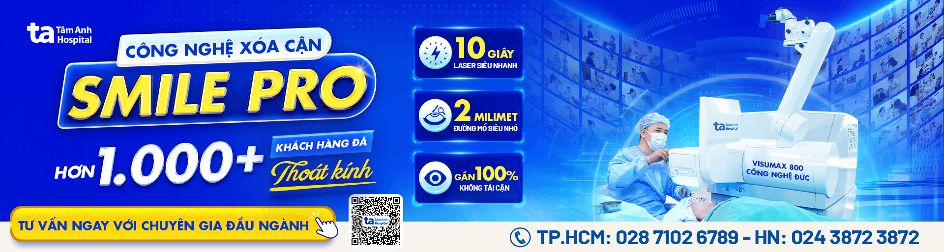 Banner công nghệ xóa cận SMILE PRO