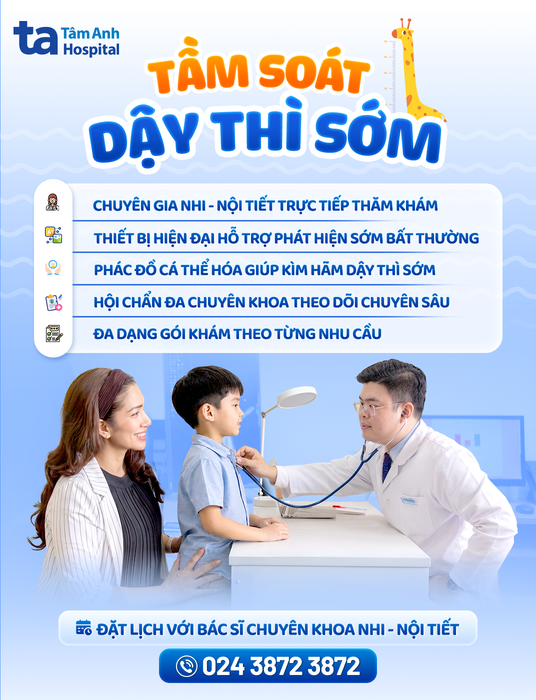 banner gói tầm soát dậy thì sớm ở trẻ