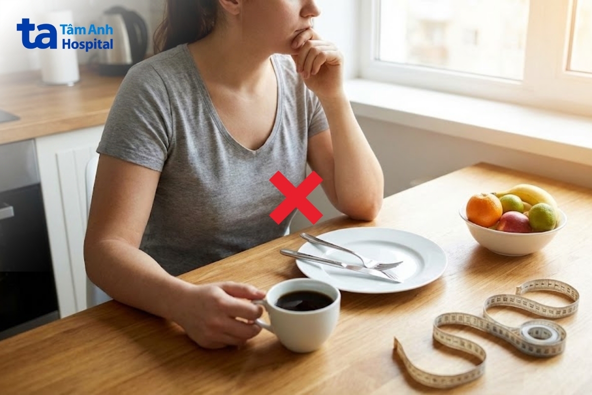 không nên bỏ bữa hoặc nhịn ăn vì có thể khiến đường huyết dao động