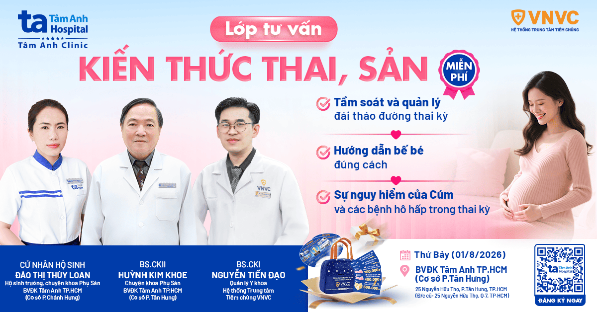 Lớp học tiền sản số 08, BVĐK Tâm Anh TP.HCM (cơ sở P.Tân Hưng), ngày 01/8/2026