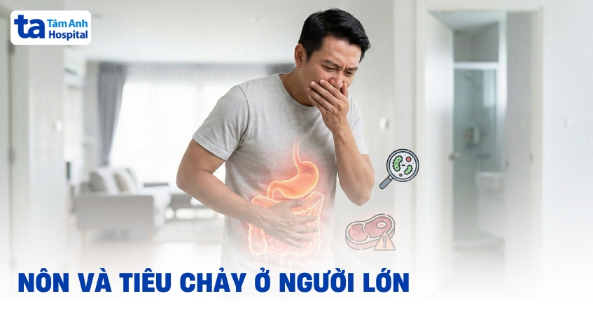 Nguyên nhân gây nôn và tiêu chảy ở người lớn và cách xử trí