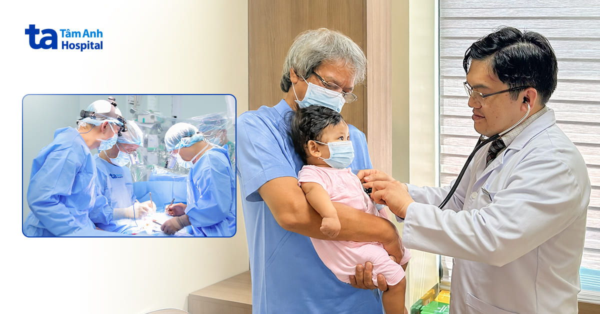 Phẫu thuật sửa hai dị tật tim cho bé 7 tháng tuổi