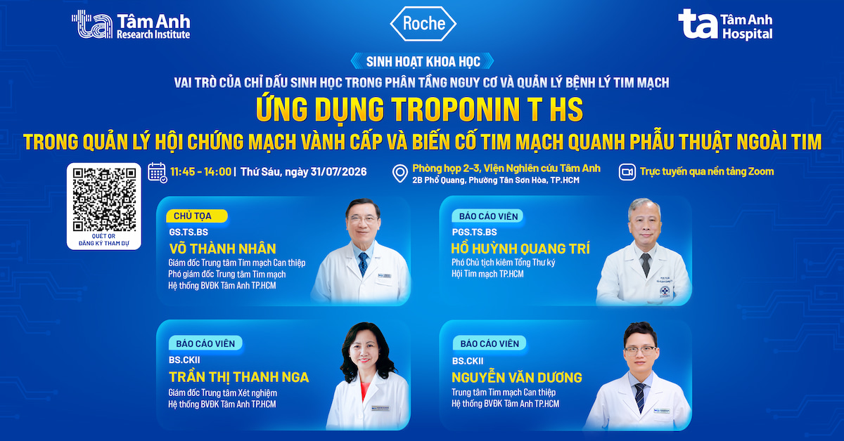 Vai trò của chỉ dấu sinh học trong phân tầng nguy cơ và quản lý bệnh lý tim mạch: Ứng dụng Troponin T hs trong quản lý hội chứng mạch vành cấp và biến cố tim mạch quanh phẫu thuật ngoài tim