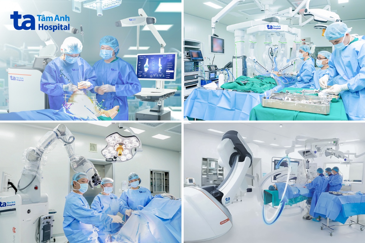 Bên cạnh robot AI Cuvis-Joint thay khớp, Bệnh viện Tâm Anh đầu tư nhiều robot hiện đại thế giới phẫu thuật đa chuyên khoa như thần kinh, tiêu hóa, tiết niệu, lồng ngực, phụ khoa…