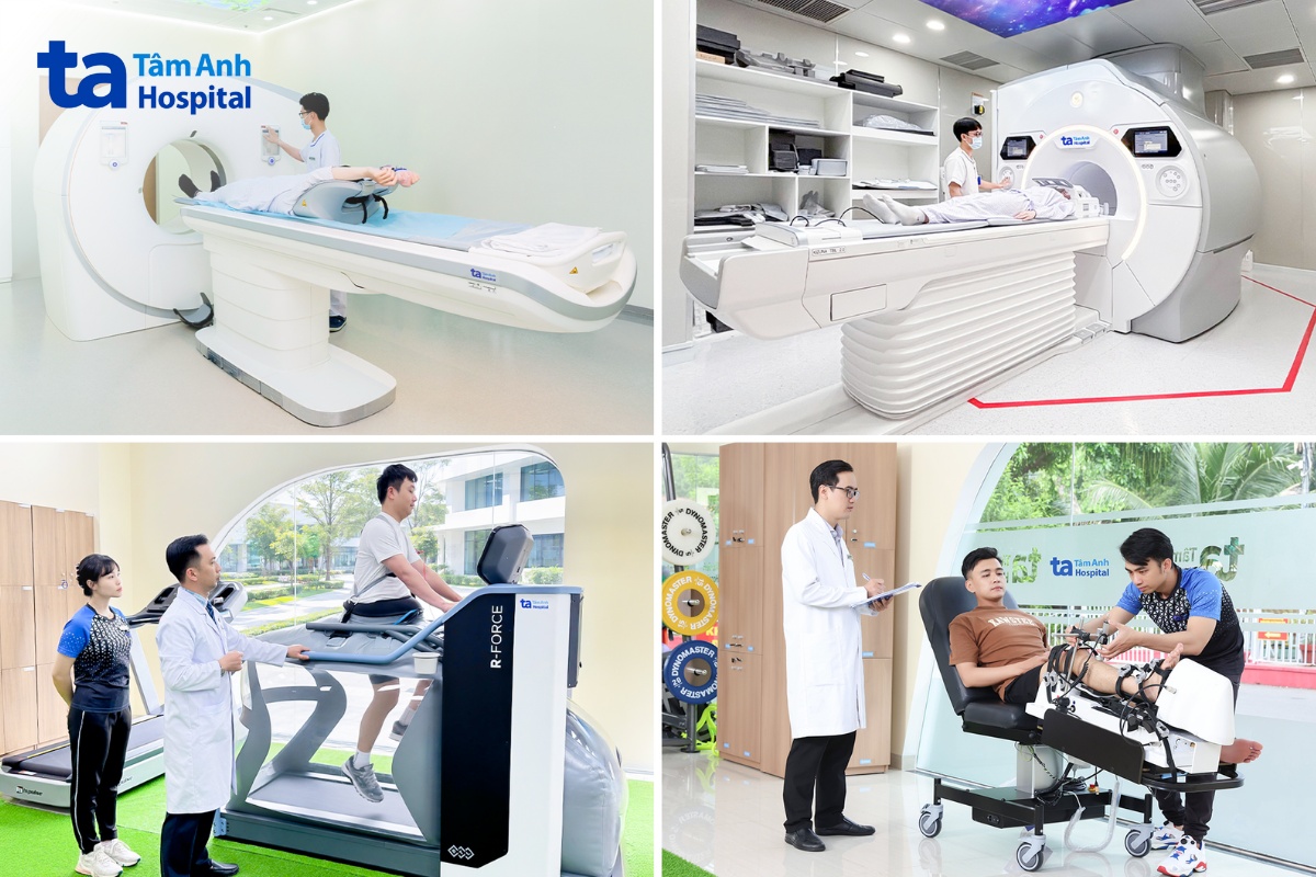 Bên cạnh robot AI, Bệnh viện Tâm Anh đầu tư các “siêu máy” CT hơn 100.000 lát cắt, MRI 3 Tesla, robot đánh giá dây chằng, hệ thống tập phục hồi R-Force không trọng lực... phục vụ chẩn đoán, điều trị, đánh giá, phục hồi các bệnh lý cơ xương khớp hiệu quả.