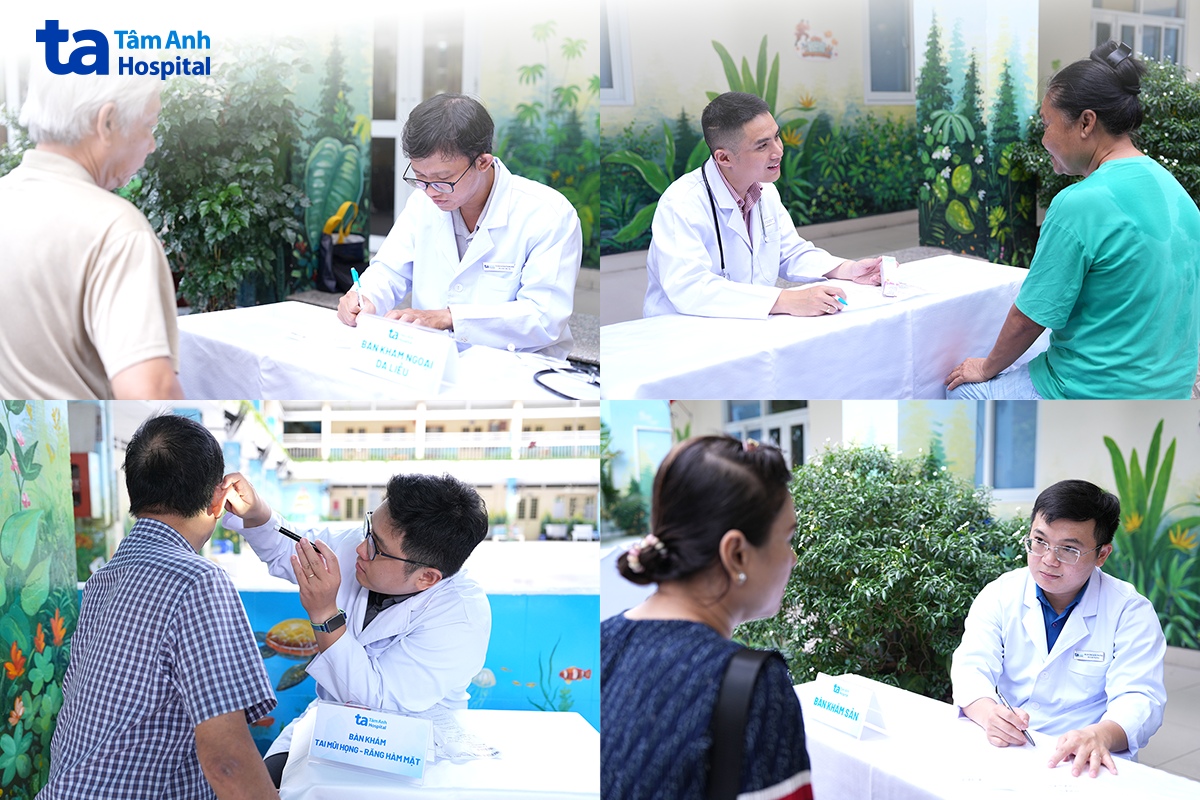 Các bác sĩ còn dành thời gian lắng nghe, tư vấn và giải đáp từng thắc mắc, giúp các đảng viên thêm yên tâm trong hành trình chăm sóc sức khỏe