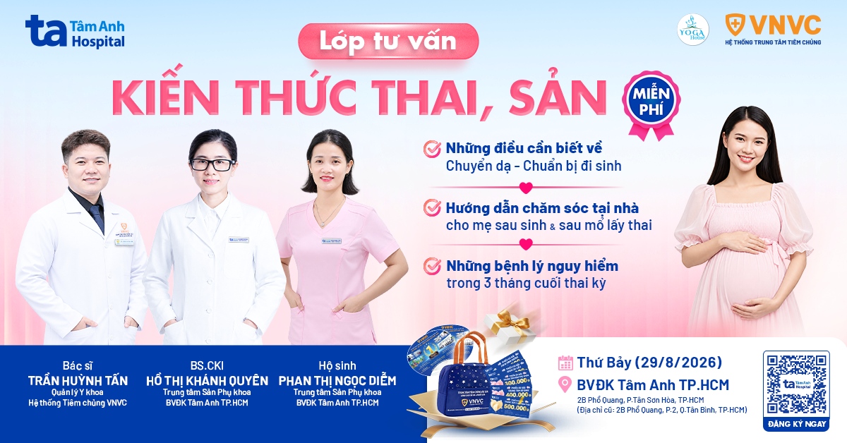 Lớp học tiền sản số 15, BVĐK Tâm Anh TP.HCM, Ngày 29/8/2026
