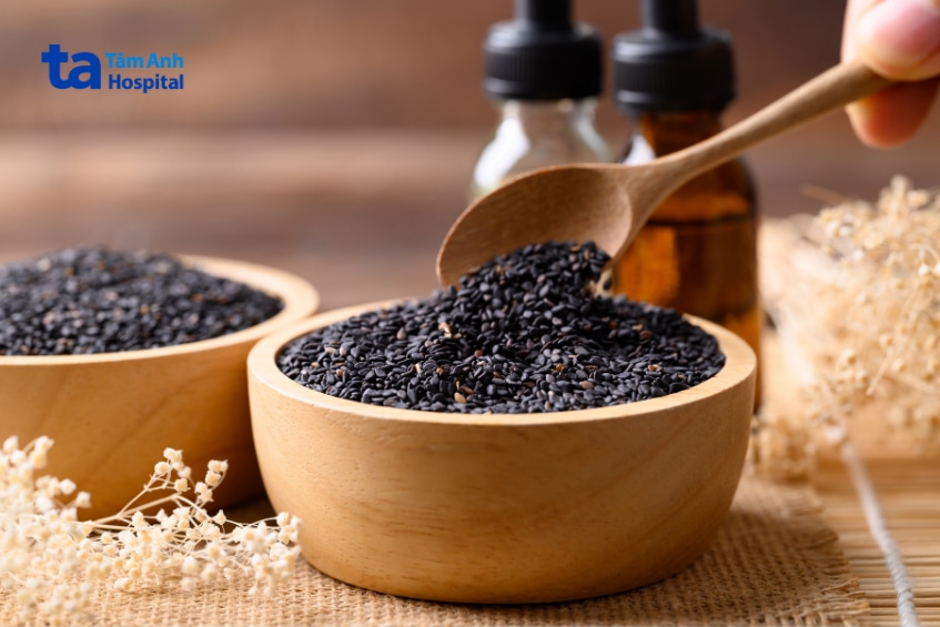 Mẹ bầu cần chú ý lượng mè đen tiêu thụ và tiền sử dị ứng.